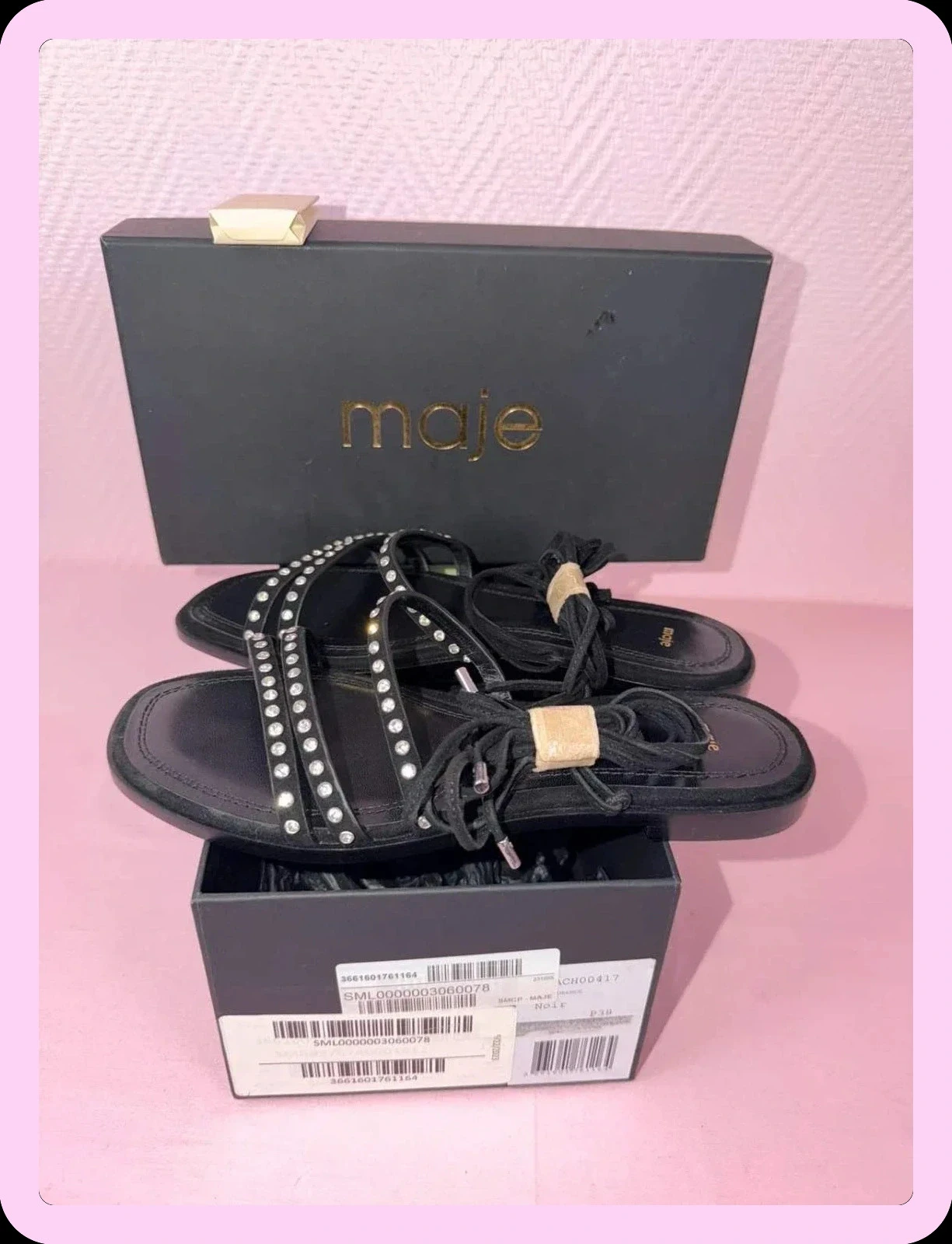 sandale tong maje taille 38 jamais servie aucun soucis